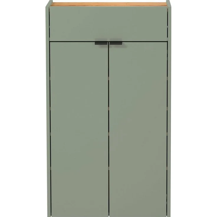 Germania Hängender Mehrzweckschrank 1397-629 GW-Ameca, in Taupegrün/Eiche, geringe Tiefe, optimal für schmale Flure, 56 x 97 x 22 cm (BxHxT) – Bild 1