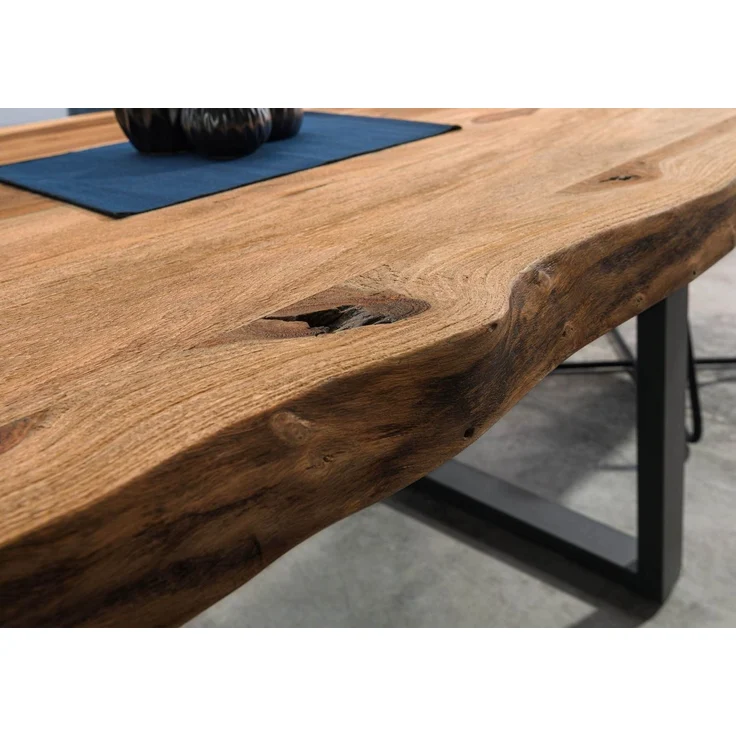 Baumtisch Sheesham 240x100x77 natur sandgestrahlt / U-Beine anthrazit matt FREEFORM 5 – Bild 5