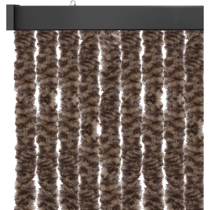 Flauschvorhang 100x200cm ( Meliert Beige/Braun ), perfekter Insekten- und Sichtschutz für Ihre Balkon- und Terrassentür, viele Farben – Bild 1