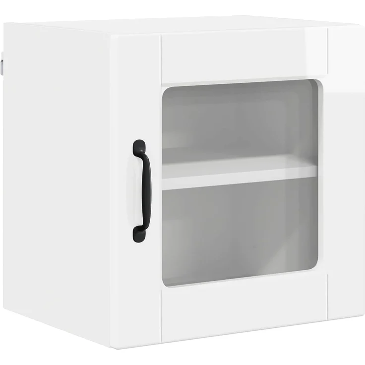 vidaXL Wandglas-Schrank PORTO Hochglanz-Weiß 40 x 31 x 40 cm 885193 – Bild 2