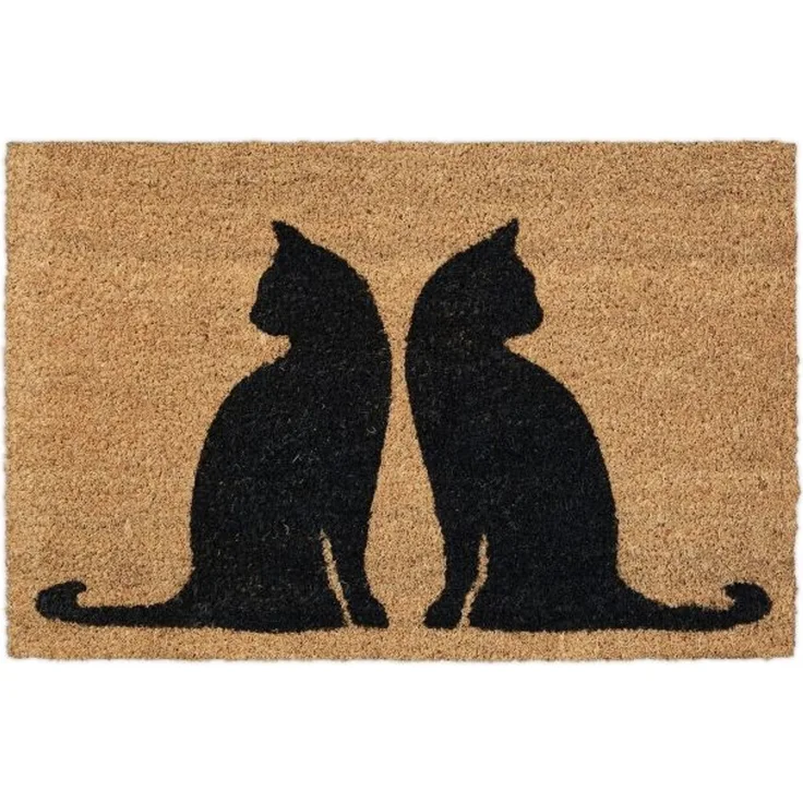 Relaxdays Kokos Fußmatte mit Katzenmotiv