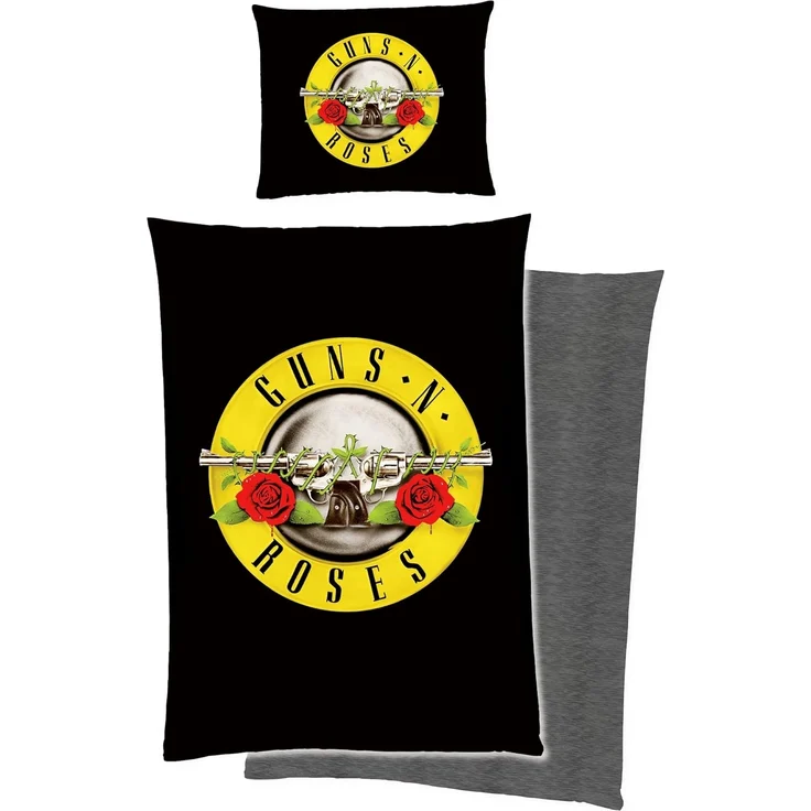 BERONAGE Wendebettwäsche Guns N’ Roses Schwarz Bettwäsche Linon / Renforcé, 100% Baumwolle, 2 teilig, 135x200 + 80x80 cm – Bild 5