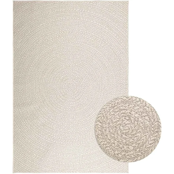 vidaXL Teppich ZIZUR Creme 160x230 cm Jute-Optik Indoor und Outdoor 4010379 – Bild 1