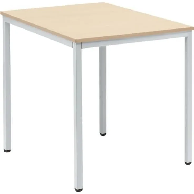 Soennecken Konferenztisch 800x700mm Gestell alusilber Platte ahorn