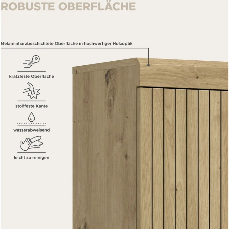 Waschmaschinenumbauschrank >Scout< in Artisan Eiche Dekor - 63x191x24cm (BxHxT) – Bild 8
