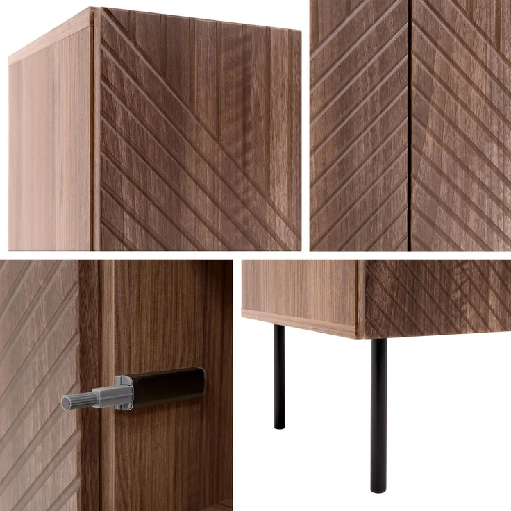 TV-Lowboard Aropo 190 mit Kamin (Farbe: Cashmere) – Bild 6