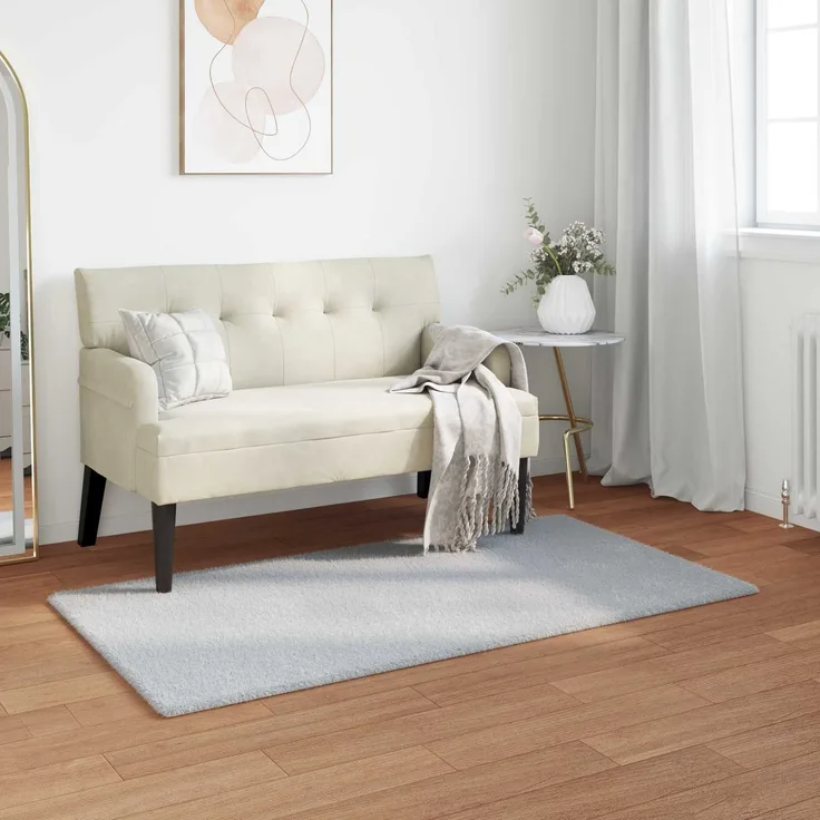 vidaXL Rutschfester Kunstfellteppich Olite Grau 60x110 cm Polyester 42021675