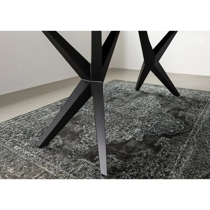 Esstisch Akazie 200x100x76 grau lackiert Beine anthrazit matt SWISS EDGE #35 – Bild 6