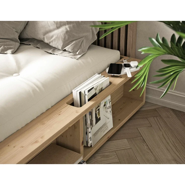 Karup Bett ZIGGY Futonbett 90 x 200 cm Bettgestell Kiefer Massivholz Natur lackiert – Bild 2