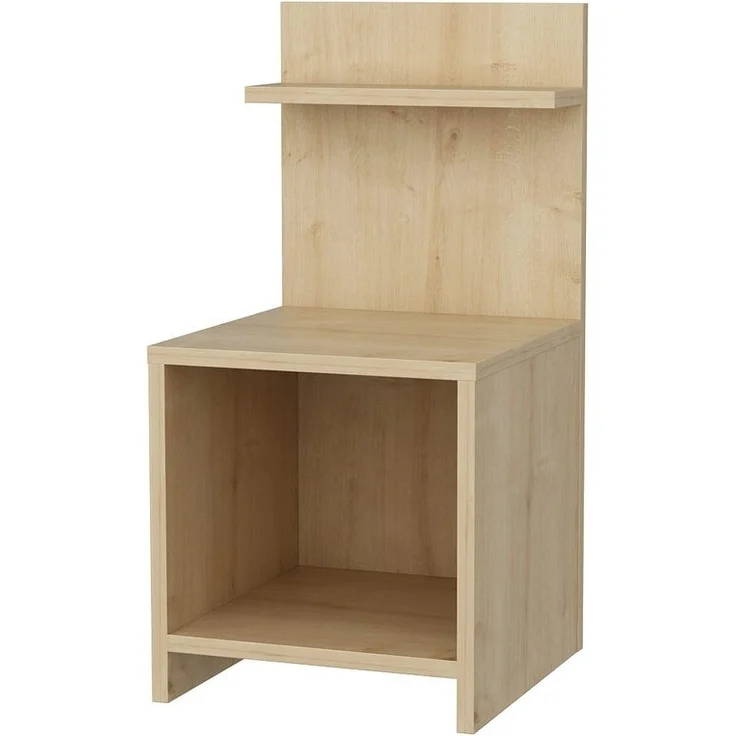 Calicosy Nachttisch mit 1 Fach Holzdekor Eiche H72 cm – ULLMAN - Helles Holz – Bild 3