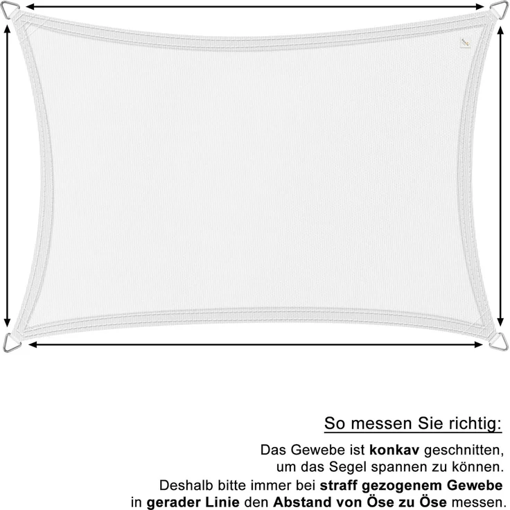 hanSe Sonnensegel Schattensegel Schattenspender Polyester Recheck 2x3m Sand – Bild 3