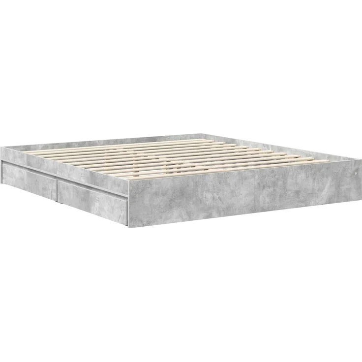 vidaXL Aufbewahrungsbett Beton Grau 180 x 200 cm Holzwerkstoff 3411183 – Bild 5
