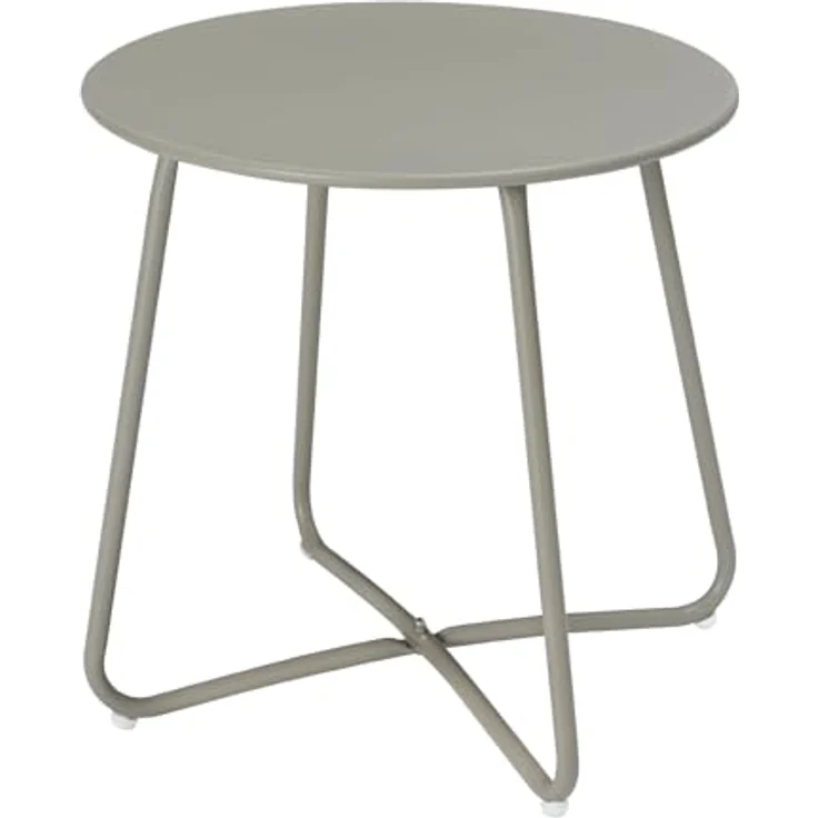 eSituro Beistelltisch rund, Balkontisch Gartentisch, Kaffeetisch Couchtisch Sofatisch Wohnzimmertisch, Kleiner Tisch für Wohnzimmer Balkon Terrasse Garten, aus Metall, φ45xH45 cm, Grau – Bild 8
