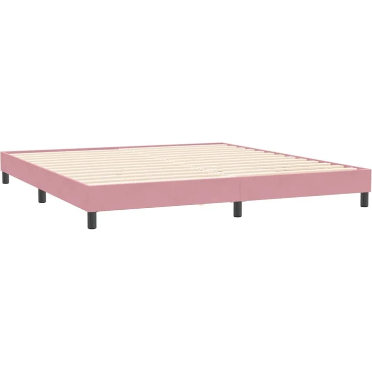 vidaXL Boxspringbett ohne Matratze Rosa 200x210 cm Samt 3315848 – Bild 7