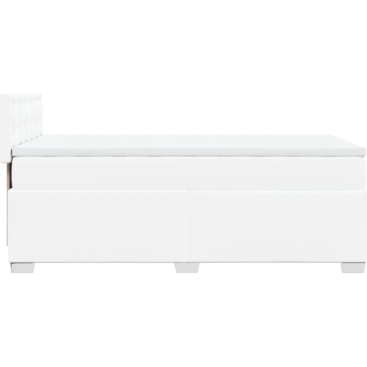 vidaXL Boxspringbett mit Matratze Weiß 90x200 cm Kunstleder 3288405 – Bild 11