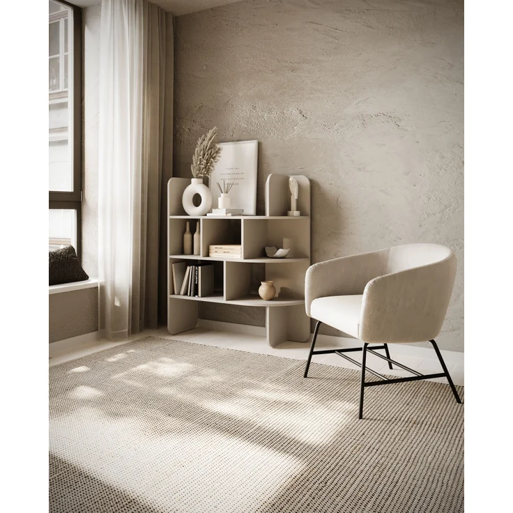 Selsey 'Contle' Standregal mit offenen Fächern & abgerundeten Ecken, Beige, 102 x 120 cm – Bild 3