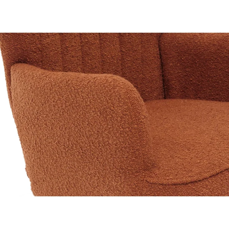 Lounge-Sessel HWC-K37, Cocktail-/Ohrensessel Polsterstuhl Retro Vintage Stoff Bouclé (600g/m²) ~ terrakotta – Bild 8
