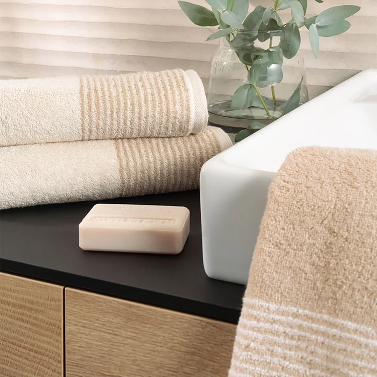 CAWÖ Handtuch Set, 10-tlg. - C Two-Tone, 2x Duschtuch, 4x Handtuch, 4x Gästetuch Natur Set – Bild 5