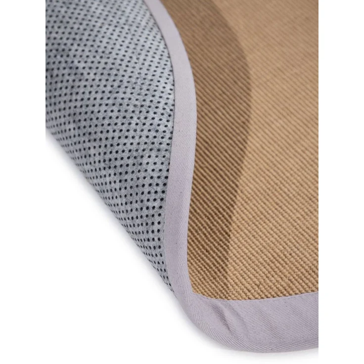 carpetfine Sisalteppich Sisal, rund, Höhe: 5 mm, mit farbiger Bordüre, Anti-Rutsch Rückseite – Bild 4