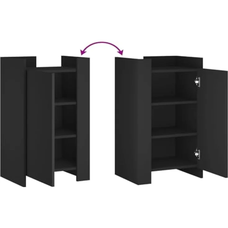 Highboard Schwarz 45 x 35 x 75 cm Holzwerkstoff – Bild 6