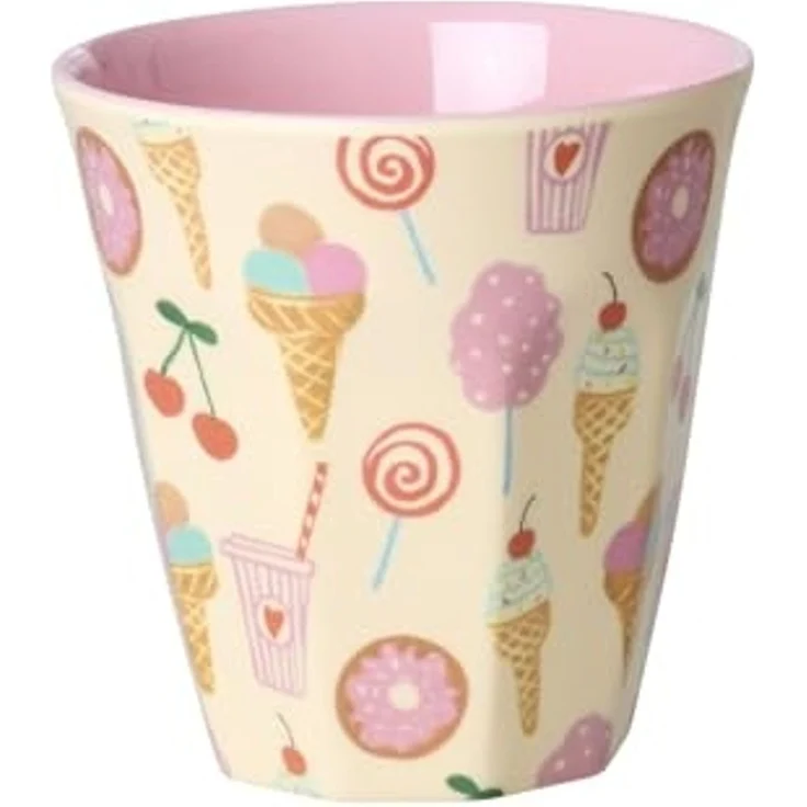 rice Kinderbecher Rice Melamin Becher 6er-SET Pink - Fun Fair Print 160ml, Melamin – Bild 3