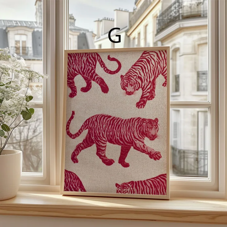 Fliesen Design Poster · Geschenkidee · Antike Muster Fliesen Naturtexturen Animal Print · Dekoprint ohne Rahmen - G / 40 x 50 cm