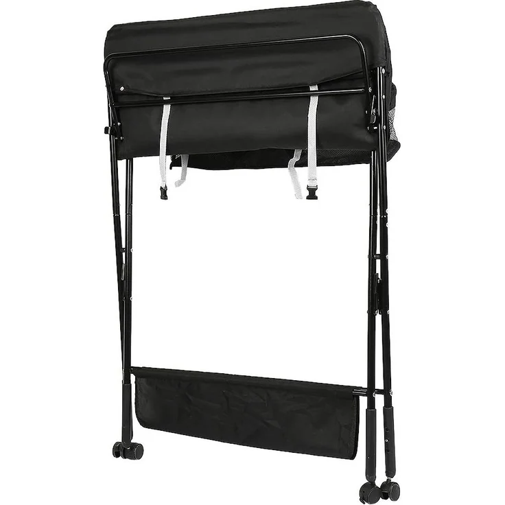 Wickeltische, Wickeltisch und Badewanne, 2-in-1, für Babys von Geburt bis 12 Monate (bis zu 25 kg), faltbar und tragbar, Wickeltisch für Babys (schwarz) – Bild 4