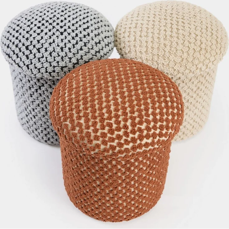 Skye Decor 'Alpaka - Grey' Pouf, Grau, 33 x 43 x 33 cm – Bild 9