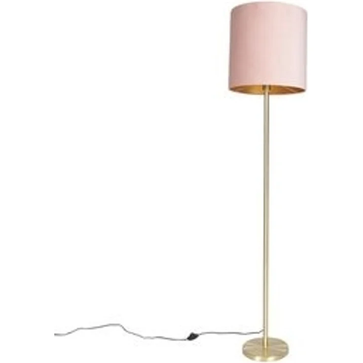 Qazqa Stehlampe Simplo, ohne Leuchtmittel, E27, Rosa, Modern, Textil, 1-flammig – Bild 6