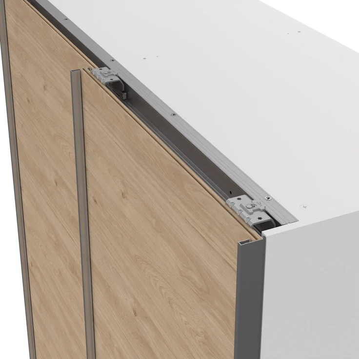 Dmora Kleiderschrank 2 Türen Maurice, Schlafzimmermöbel, Schrank, Garderobe, 150x61 h200 cm, Weiß und Eiche – Bild 7