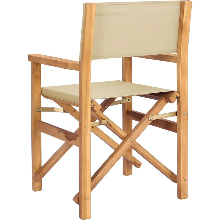 vidaXL Regiestuhl 2 stk. Braun und Beige Massives Teakholz 42032679 – Bild 6