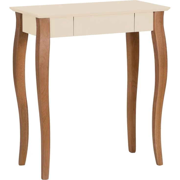 Ragaba Schreibtisch mit Schublade, MDF & Massives Buchenholz, 65x40 cm, Perl Weiß