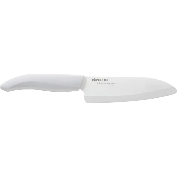 KYORA GEN COLOUR Santoku Keramikmesser FK-140WH-WH Santokumesser mit extrem scharfer Keramikklinge für absolut präzise Schnitte. Grifffarbe weiß. Klingenlänge: 14 cm