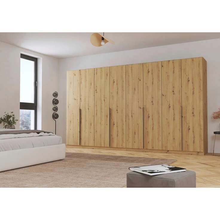 OTTO home Drehtürenschrank Kleiderschrank Schrank Garderobe AGORDO TOPSELLER Schlafzimmer (in zwei Griff-Farben, Breiten 91-405 cm, Dekor- oder Hochglanzfront) durchdachte Innenausstattung, in 8 Breiten und 2 Höhen MADE IN GERMANY – Bild 1