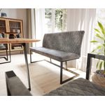 Sitzbank Earnest Diamant-Steppung 140 cm Grau Vintage Gestell Metall Schwarz