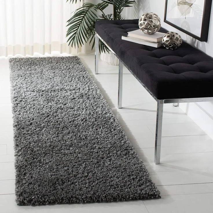 SAFAVIEH Zottelig Teppich für Wohnzimmer, Esszimmer, Schlafzimmer - August Shag Collection, Kurzer Flor, Grau, 76 X 183 cm