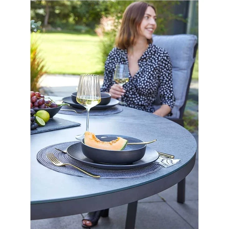 Gartentisch Nizza / Komido / Bondino, Glas, Grau, Schwarz, 150 x 74 x 150 cm – Bild 5