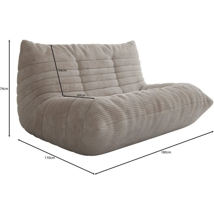 Luxusbetten24 Sofa Designer 2 Sitzer Sofa Calmo, in weichem Cord – Bild 4