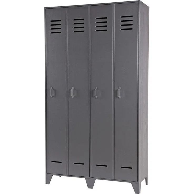 Spindschrank Stijn aus Kiefernholz, Grau