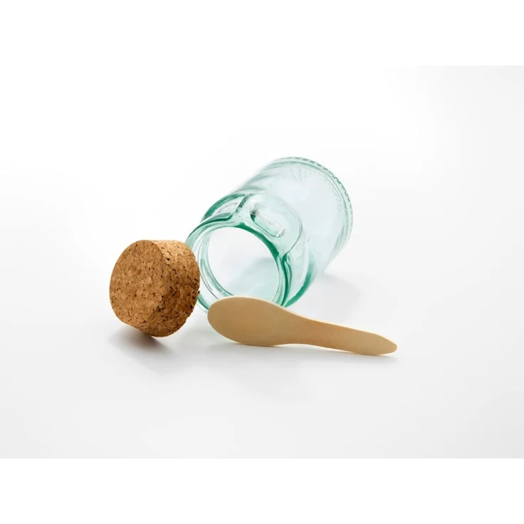 Ecogreen Vorratsglas 250ml mit Korkverschluss und Holzlöffel – Bild 2