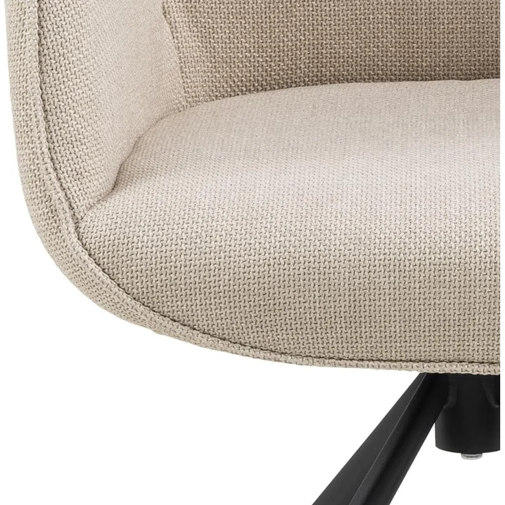 ACTONA GROUP Armlehnstuhl Sternfuß schwarz, drehbar, in Beige, Stoff - 62 x 90 x 61 cm (BxHxT) – Bild 8