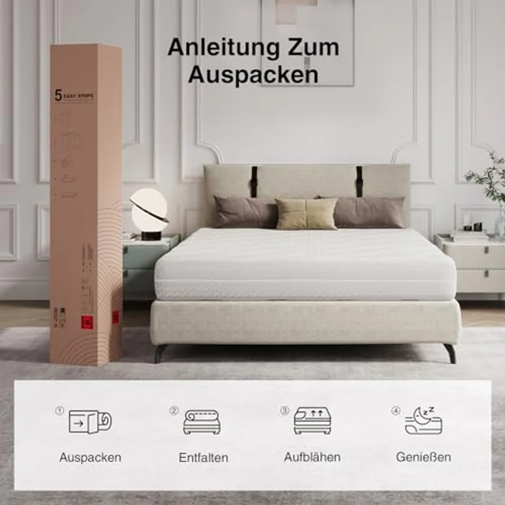 Novilla Matratze 90x200 Taschenfederkernmatratze 7-Zonen H2/H3 atmungsaktivem Bezug & Komfortschaum Öko-Tex & CertiPUR-US Zertifiziert – Federkernmatratze für Einzelbett & Doppelbett Höhe 24 cm – Bild 10