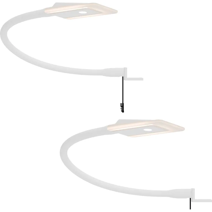 kalb Bettleuchte Diora Dual Bettleuchte Flexibel Leseleuchte Nachttischlampe, 2er Set weiß, warmweiß und neutralweiß
