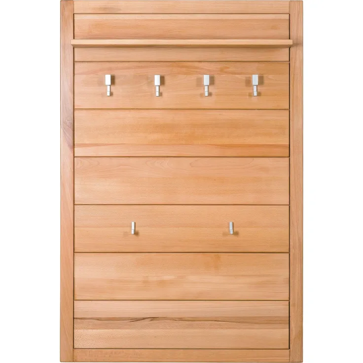 Woodline Garderobenpaneel groß Kernbuche Massivholz geölt, Genf Natur 91x15x136 cm