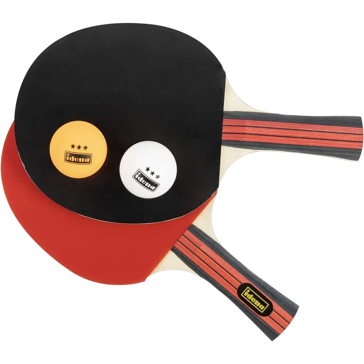 Idena 12-teiliges Tischtennis-Set mit 4 Tischtennisschlägern und 8 Bällen in Weiß und Orange in 3-Stern Qualität, verpackt in einer Tragetasche – Bild 3