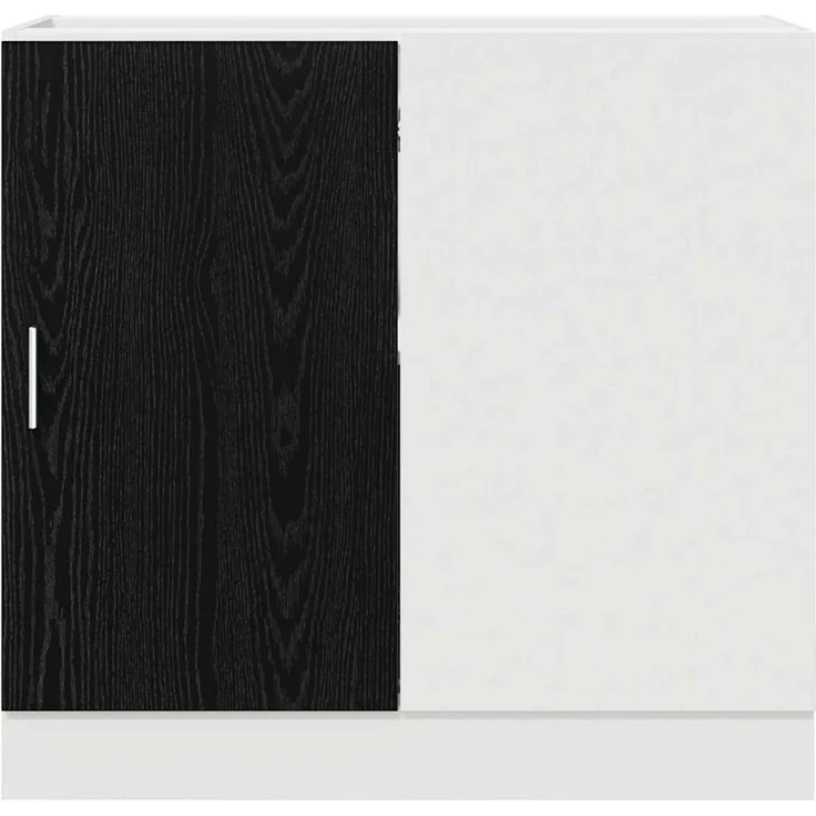 vidaXL Küchen-Eck-Basisschrank Schwarz Eichen-Optik 86 x 46 x 81,5 cm 876721 – Bild 6