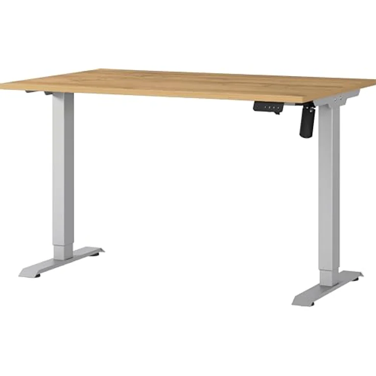 Germania Schreibtisch 8022-638, in Grandson-Eiche-Nb./Silber, elektr. höhenverstellbar, 120 x 119 x 80 cm (BxHxT) – Bild 2