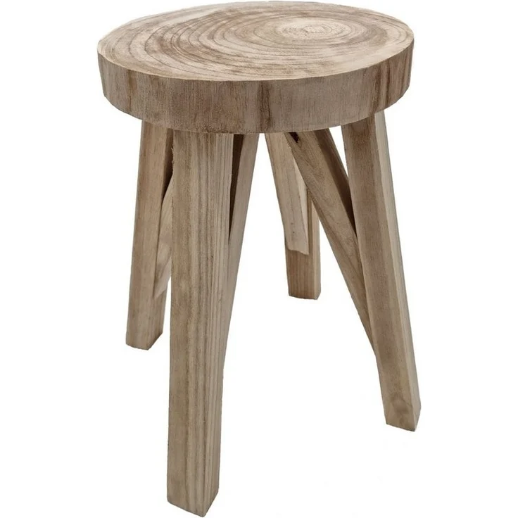 Spetebo Blumenhocker Massivholz Hocker natur - 40 x 28 cm (Stück, 1 St, Pflanzenhocker), Sitzhocker Blumenhocker Beistelltisch – Bild 1