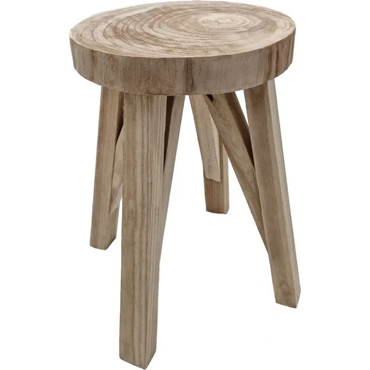 Spetebo Blumenhocker Massivholz Hocker natur - 40 x 28 cm (Stück, 1 St, Pflanzenhocker), Sitzhocker Blumenhocker Beistelltisch