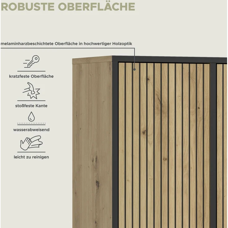 Bagno Hochschrank breit in Artisan Oak Nachbildung – Bild 8
